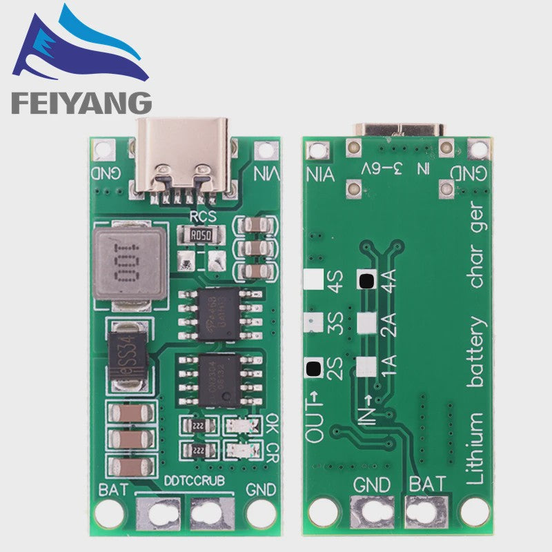 Lithium Batterij Lader 2S-4S | Type-C Boost Step-up | 7.4V-16.8V Li-ion Lipo