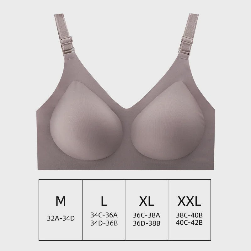 Comfortabele Naadloze Dames Bh - Zacht, Draadloos & Push-Up Effect met Diepe V-hals - Jelly Kleuren