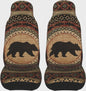 Vintage Beren Autostoelhoes Set (2 stuks) - Universele Stoelbeschermer Bruin