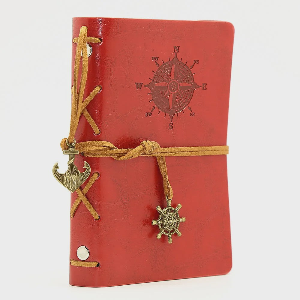 Retro Reisdagboek Leer Zacht Kaft 13x9cm met Vervangbaar Kraft Papier