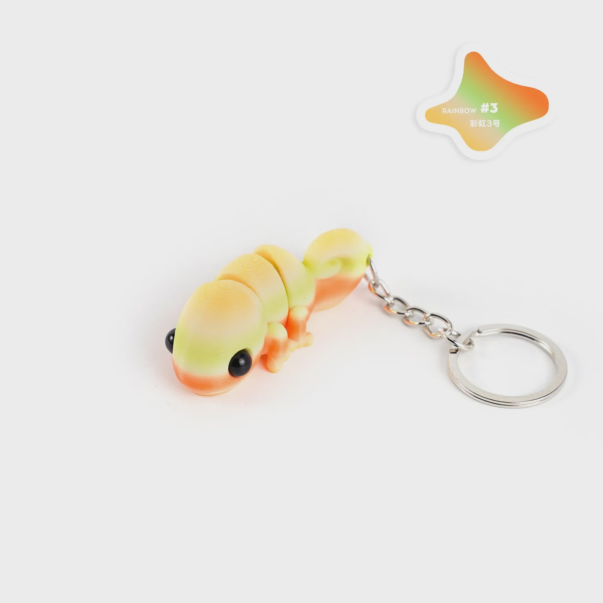 Bewegelijke 3D Geprinte Kameleon Sleutelhanger - Leuk Accessoire & Cadeau