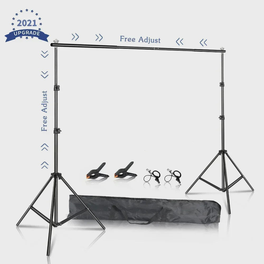 Professionele Achtergrond Stand Set (2x2M, 2x3M, 2.6x3M) - Draagbaar & Duurzaam