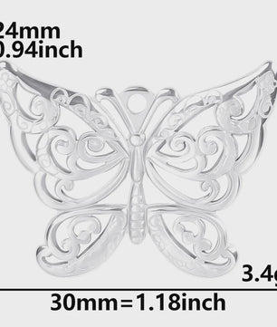 Set van 5 Zilverkleurige Stainless Steel Bedels: Ster, Maan, Zon, Vlinder, Roos & Ojo Turco