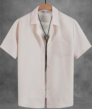 Casual Linnen Look Korte Mouw Shirt Heren - Zomerse Stijl
