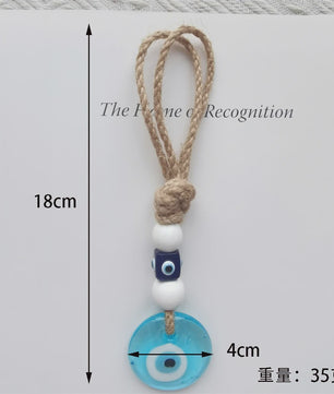 Blauw Turks Oog Hanger met Touw - Decoratie voor Auto, Muur & Huis