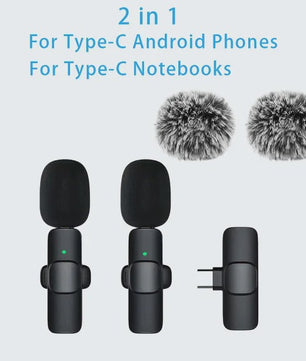 Draadloze Lavalier Microfoon - Mini Clip-on met Ruisonderdrukking voor iPhone, iPad & Android