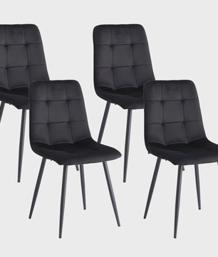 Moderne Velours Eetkamerstoelen (2/4/6 stuks) - Scandinavisch Design met Gevoerde Zitting