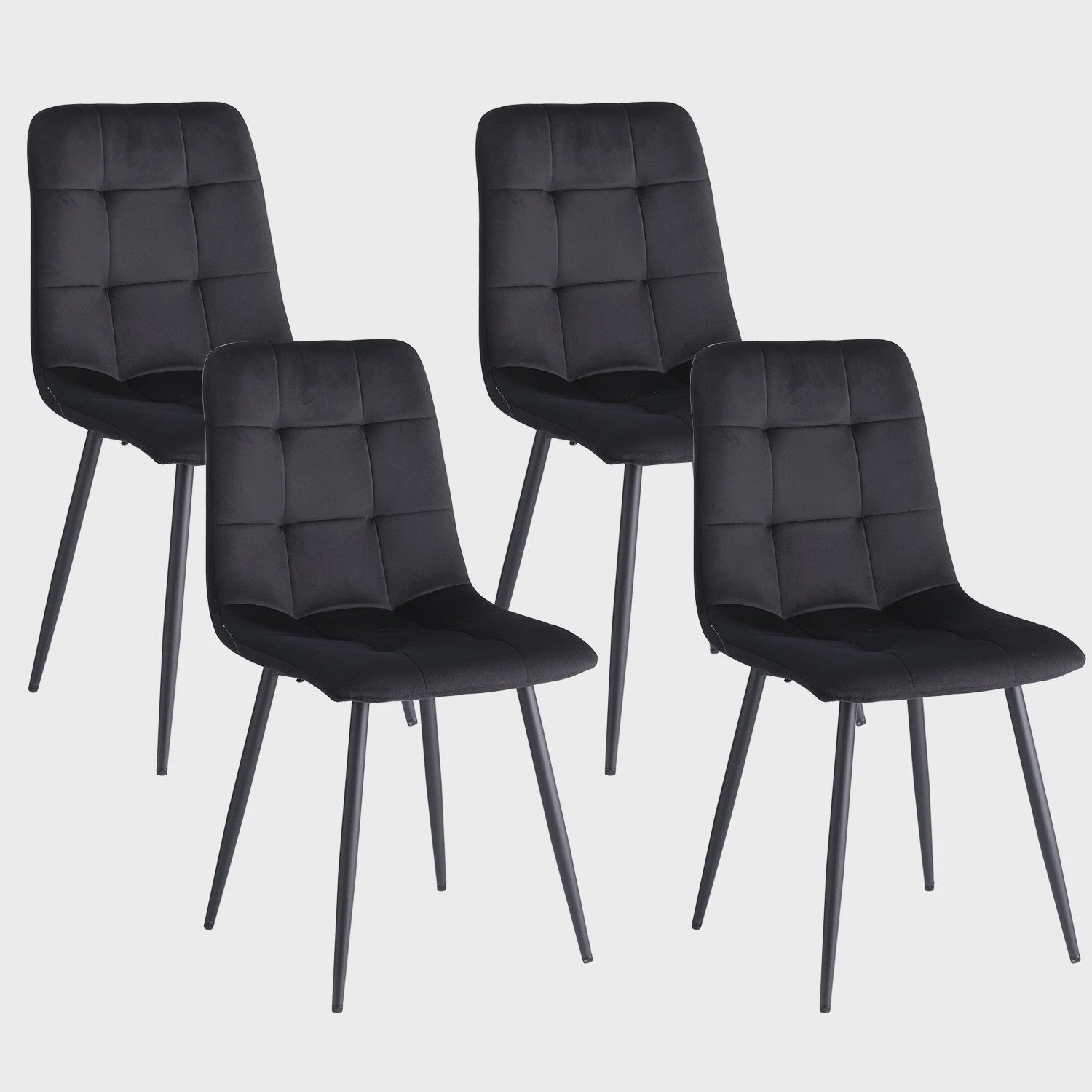 Moderne Velours Eetkamerstoelen (2/4/6 stuks) - Scandinavisch Design met Gevoerde Zitting