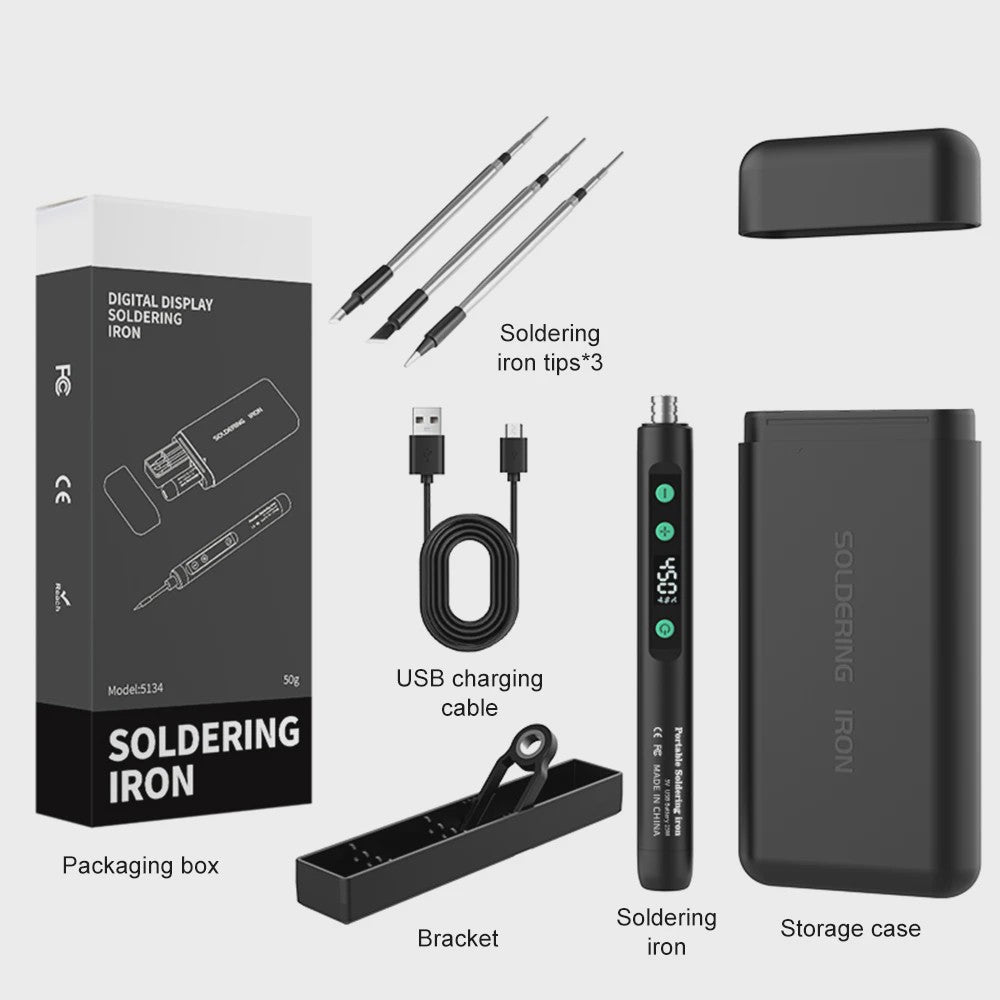 15W USB Slimme Soldeerbout Set met Temperatuurregeling en Type-C