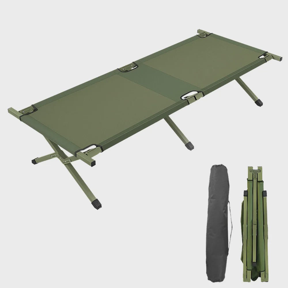 Lichtgewicht Campingbed Opvouwbaar met Stalen Frame en Opbergzak - Draagbaar & Duurzaam