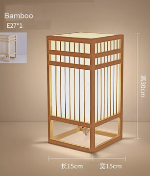 Japanse Bamboe Boeklamp - Minimalistische Sfeerverlichting voor Bureau en Nachtkastje