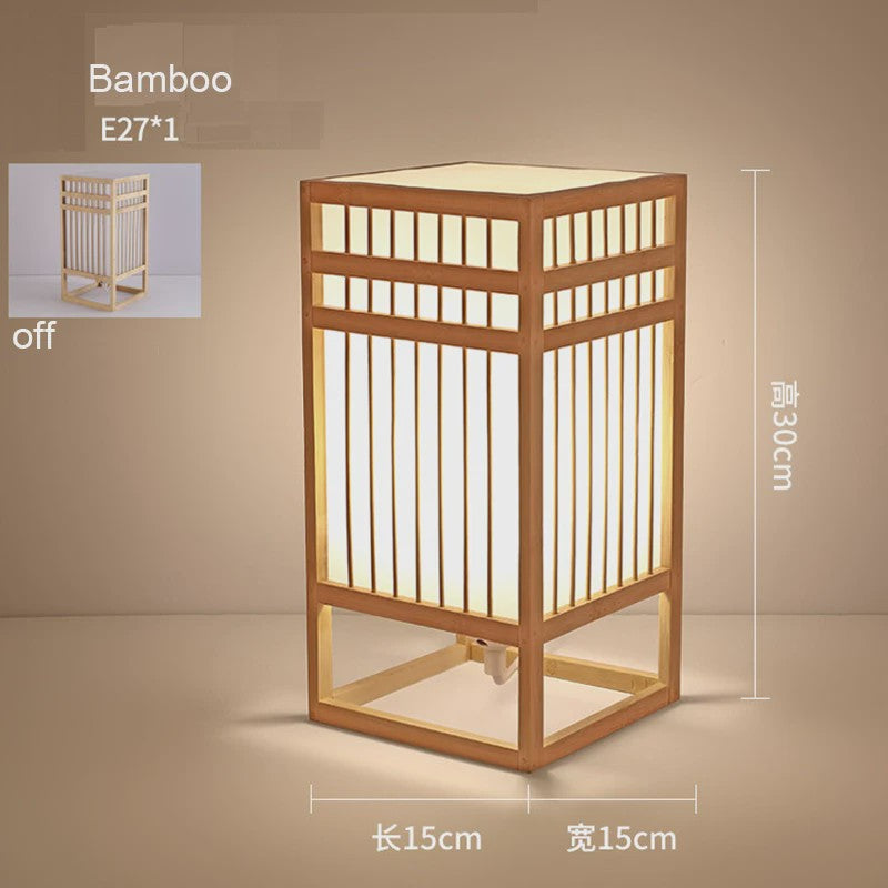 Japanse Bamboe Boeklamp - Minimalistische Sfeerverlichting voor Bureau en Nachtkastje