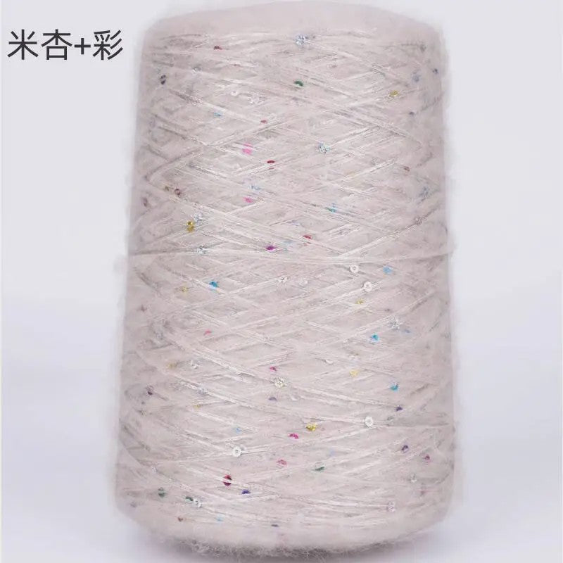 Zacht Pluche Mohair Garen met Pailletten - Kleurrijk Brei-, Haak- en Naaigaren (520g)