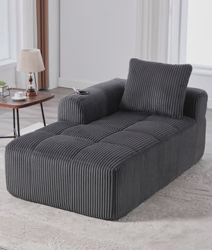 Moderne Modulaire Bank met Bekerhouder en Zijvak - Compact & Comfortabel