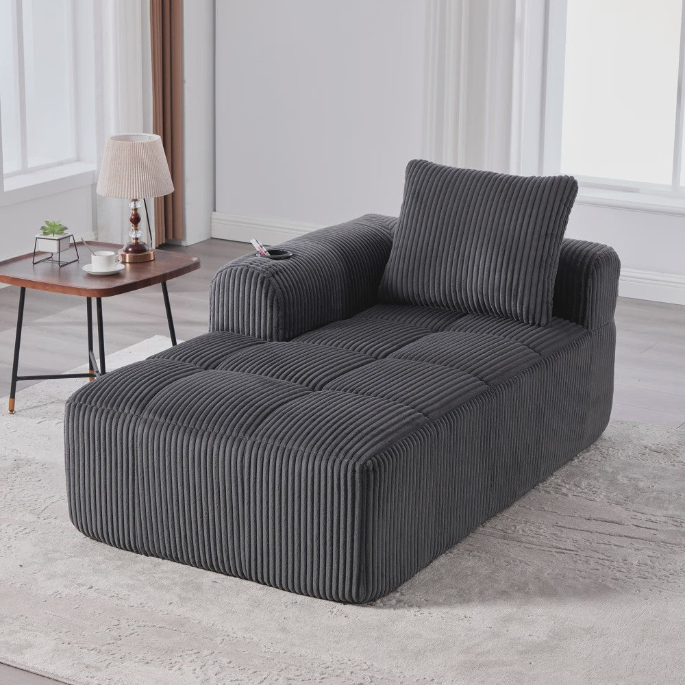 Moderne Modulaire Bank met Bekerhouder en Zijvak - Compact & Comfortabel