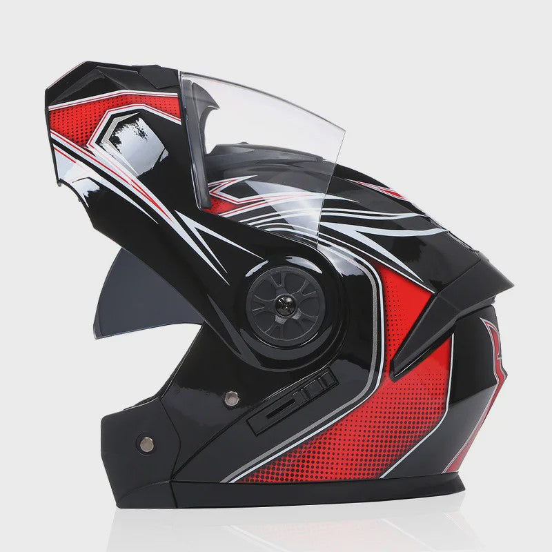 BLD Modulaire Flip-Up Motorhelm met Dubbele Lens - Veiligheid & Comfort voor Motocross