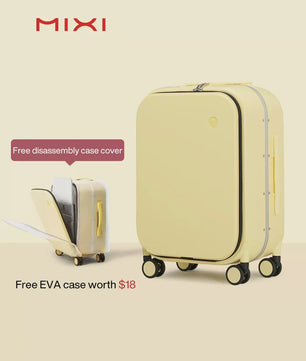 Mixi Aluminium Frame Koffer - Handbagage met Vooropening & 180° Opening