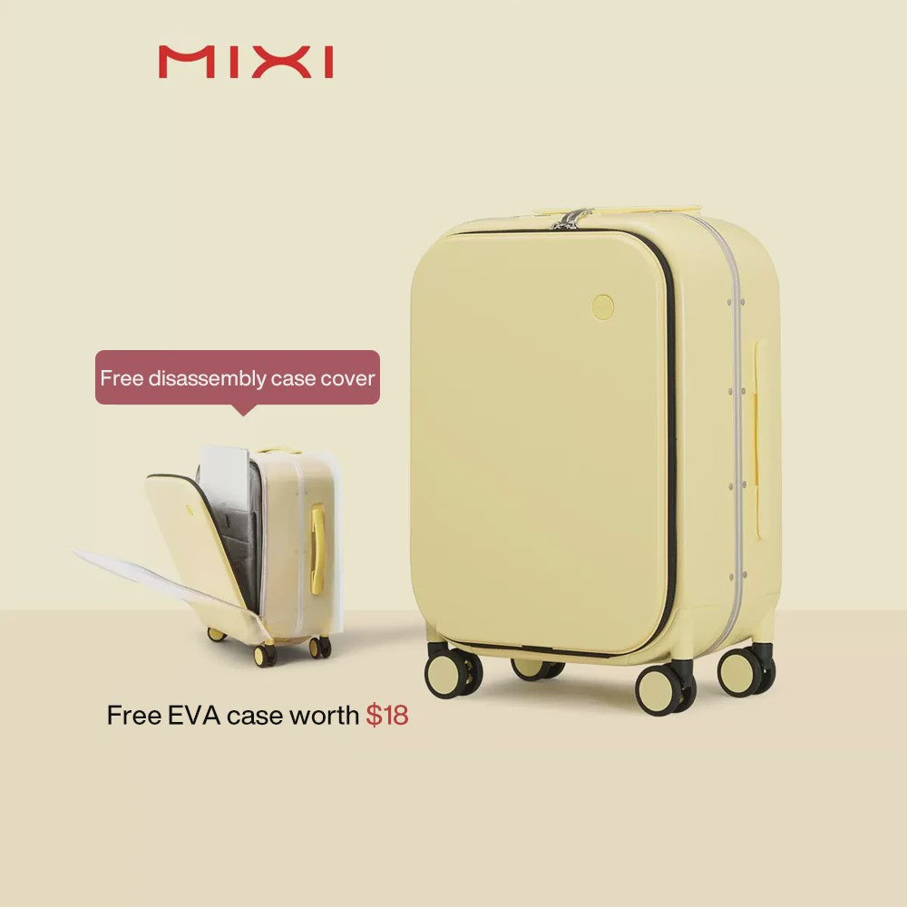 Mixi Aluminium Frame Koffer - Handbagage met Vooropening & 180° Opening