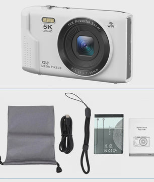 Ourlife Compacte Digitale Camera 5K 72MP met 16x Zoom - Ideaal voor Vlogs en YouTube