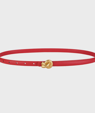 Dames Riem Echt Leer met Gouden Knoop Gesp - Stijlvol voor Jurken & Jeans