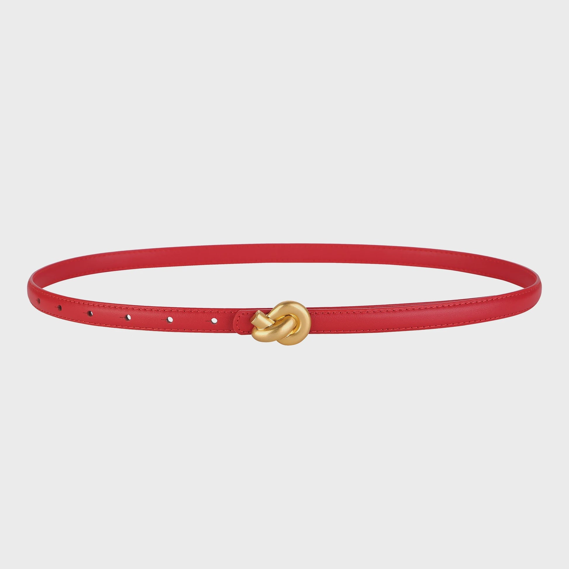 Dames Riem Echt Leer met Gouden Knoop Gesp - Stijlvol voor Jurken & Jeans