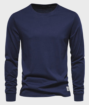 AIOPESON Heren Basic Longsleeve T-shirt - Katoen, Ronde Hals, Effen Kleur