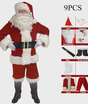 Luxe Gouden Fluweel Santa Claus Kostuum voor Heren - Perfect voor Kerst, Halloween & Feesten