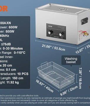 Professionele Ultrasone Reiniger met Verwarming en Timer - 2-30L voor Laboratorium, Metaal & Auto-onderdelen