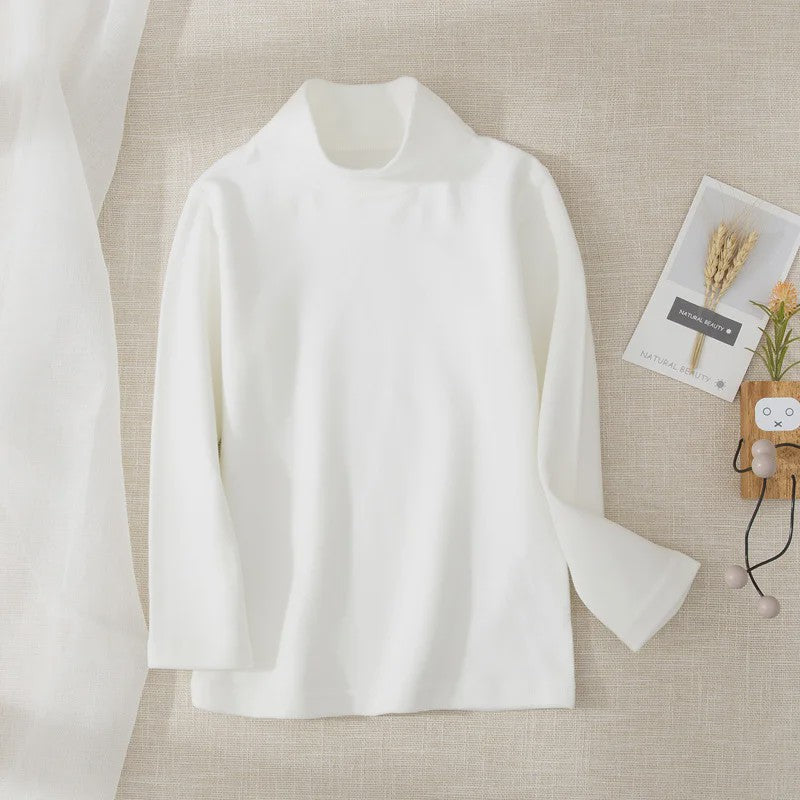 Warme Kinder Thermo T-shirt met Col - Zacht Fleece, Lange Mouwen voor Jongens en Meisjes