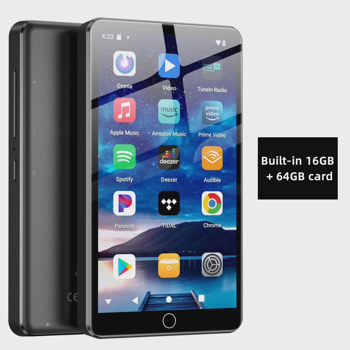 Android 13 MP3 Speler 144GB met WiFi, Bluetooth, Speakers & Spotify
