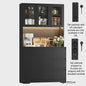 Keuken Buffetkast met LED Verlichting, 3 Lades en Stopcontacten - 100x38.5x180cm