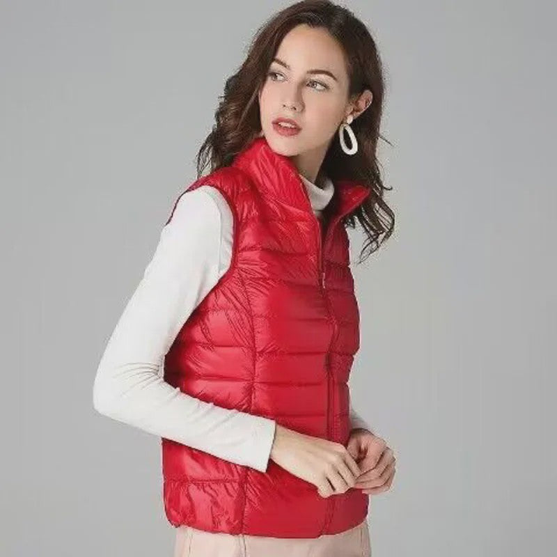 Stijlvolle Dames Bodywarmer - Lichtgewicht & Warm met Witte Eendendons Vulling