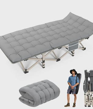 Opvouwbaar Campingbed met Matras - Draagbaar & Robuust Kampeerbed voor Volwassenen (200kg)