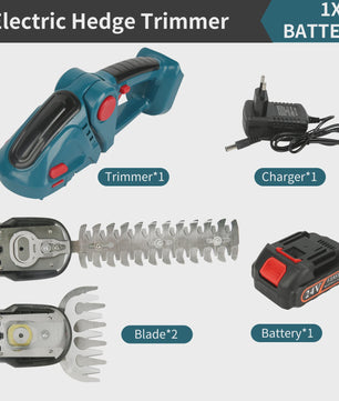 24V Draadloze Snoeischaar & Grasmaaier 2-in-1 met Lithium-Ion Batterij