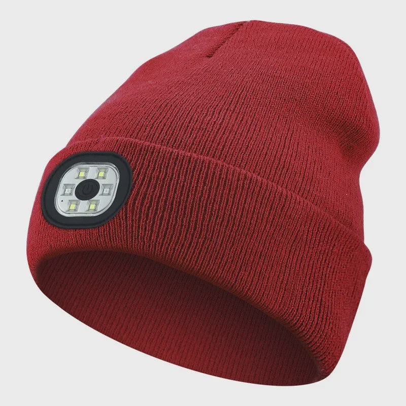 LED Muts met Ingebouwde Verlichting - USB Oplaadbaar, Warm & Unisex voor Nachtelijke Activiteiten