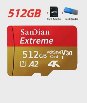 Snelle Micro SD Kaart met USB Adapter - 512GB/256GB - Hoge Snelheid Opslag voor Telefoon & Laptop