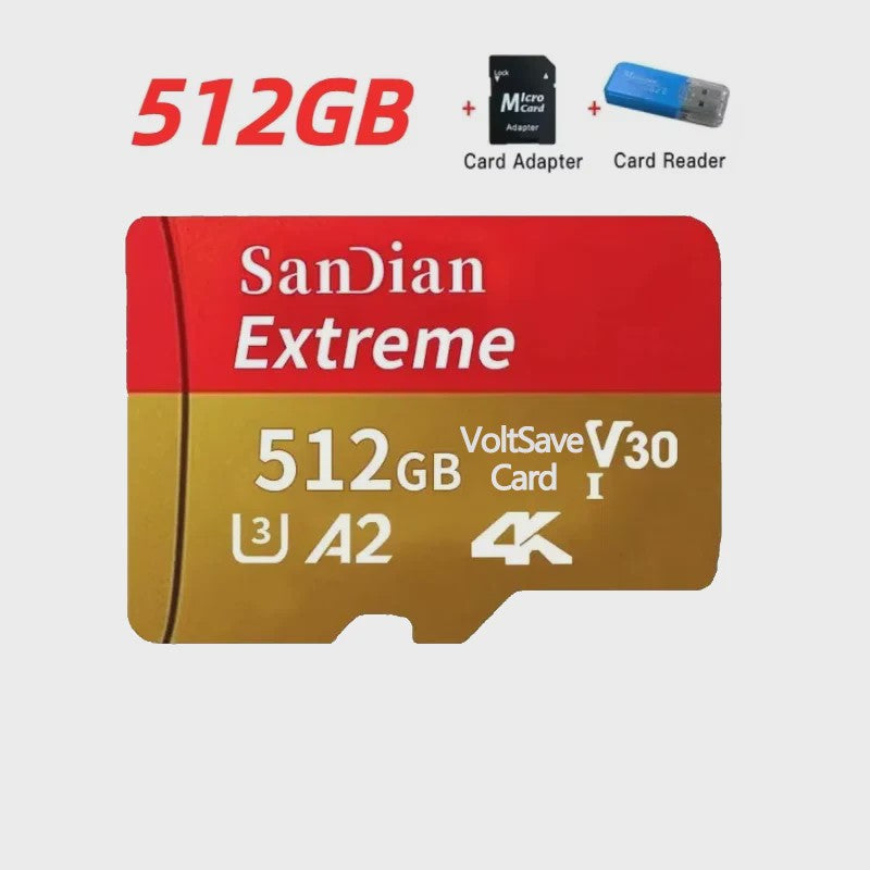 Snelle Micro SD Kaart met USB Adapter - 512GB/256GB - Hoge Snelheid Opslag voor Telefoon & Laptop