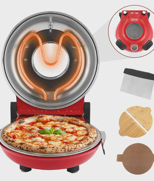 Elektrische Pizzaoven 12 Inch - 1200W met Keramische Steen & Precisie Temperatuurregeling tot 420°C