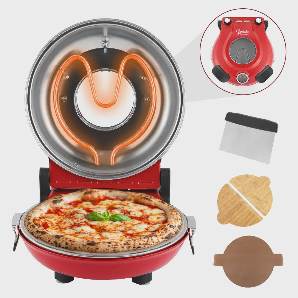 Elektrische Pizzaoven 12 Inch - 1200W met Keramische Steen & Precisie Temperatuurregeling tot 420°C