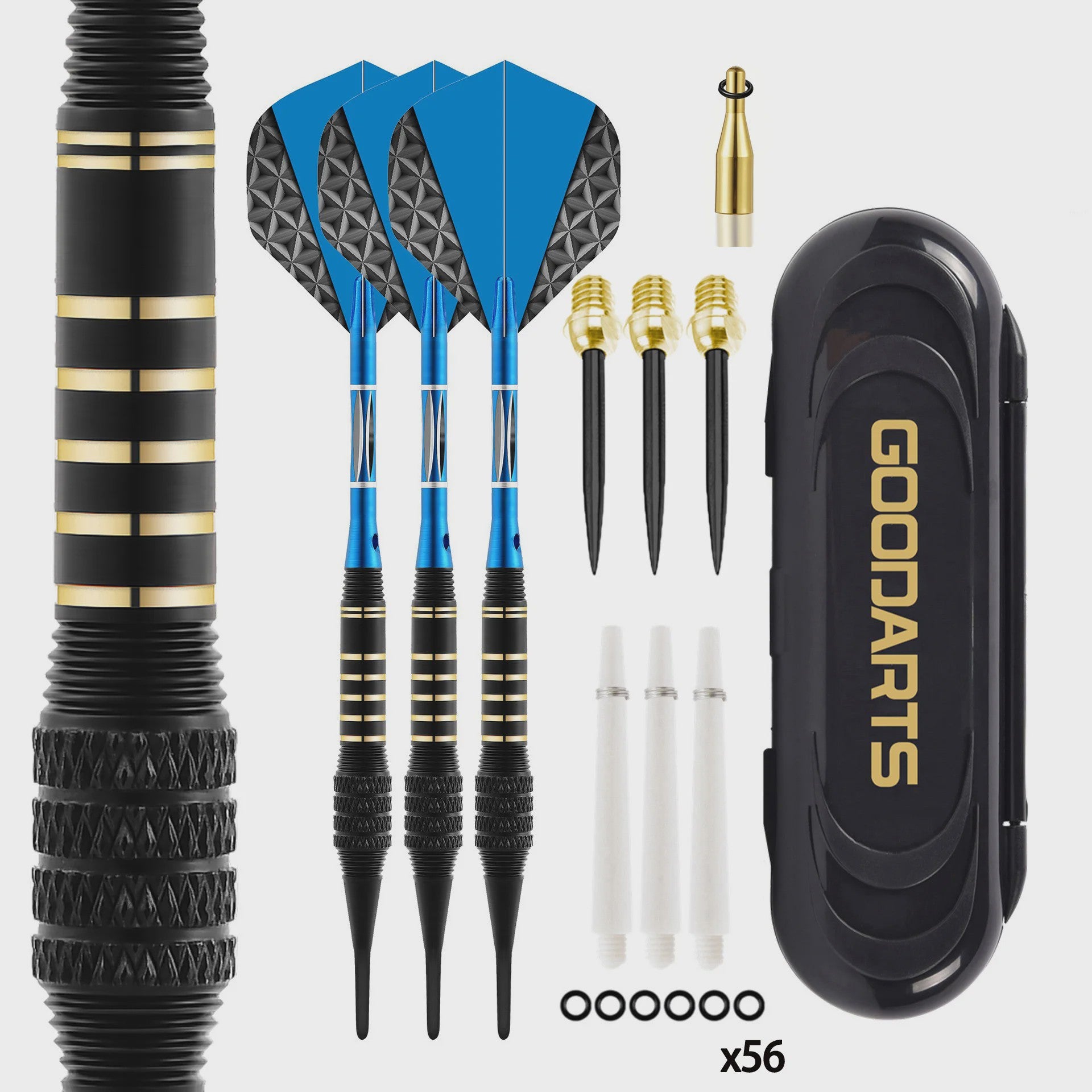 TRALOW Professionele Dartset: Wisselbare Stalen & Zachte Tips voor Ultieme Flexibiliteit