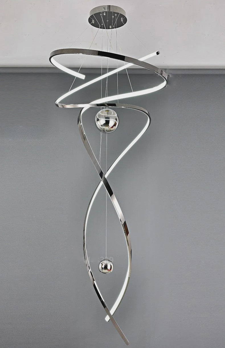 Moderne LED Plafondlamp Spiraal Design - Goudkleurig - Hanglamp voor Woonkamer & Eetkamer