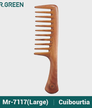Natuurlijke Houten Kam met Brede Tanden - Anti-statisch & Scalp Massage Kam