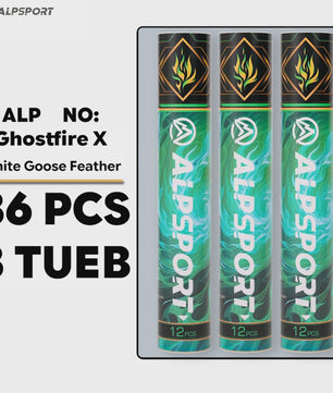 ALP Ghostfire X Badminton Shuttles - 12 Stuks Witte Ganzenveer - Snelheid 77/76