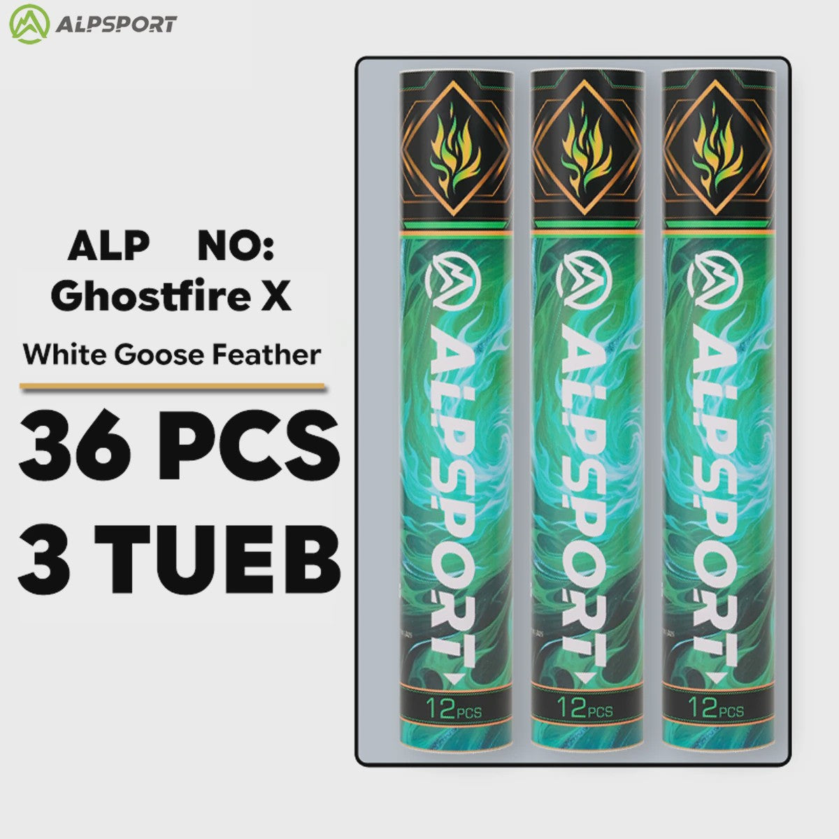 ALP Ghostfire X Badminton Shuttles - 12 Stuks Witte Ganzenveer - Snelheid 77/76
