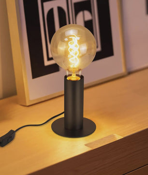 Vintage Zwarte Tafellamp E27 - Retro Sfeerlicht voor Slaapkamer & Woonkamer