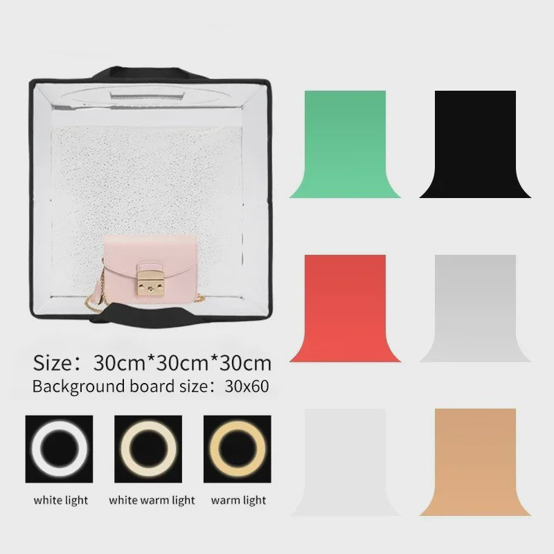 Draagbare Fotostudio Lightbox met Kleuren Achtergronden - Ideaal voor Productfotografie