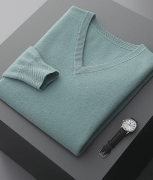 Herfst & Winter Heren V-hals Kasjmier Trui - Los, Dik & Casual
