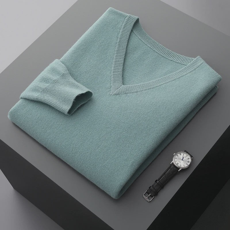 Herfst & Winter Heren V-hals Kasjmier Trui - Los, Dik & Casual