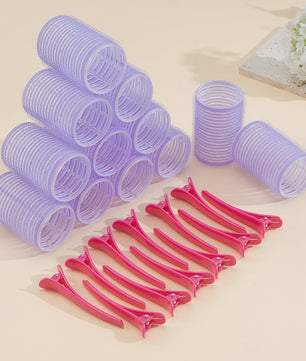 24 Stuks Zelfklevende Haarrollers: Creëer Volume & Krullen Zonder Hitte - DIY Styling Tools