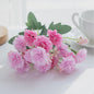 Kunstbloemen - 5 Takken Kleine Anjers (15 Bloemhoofden) - Decoratie voor Bruiloft, Kerst, Vaas